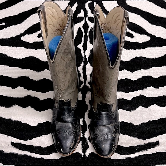 ACME Vintage Grey Leather Western Cowboy Boots Style 8856 Size 9 - Picture 5 of 14